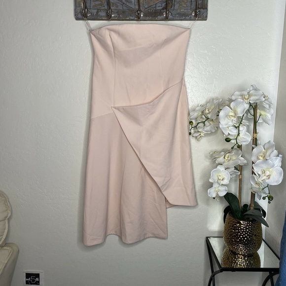 Nicholas Split Wrap Dress Pink Asymmetrical 10 - Picture 2 of 3